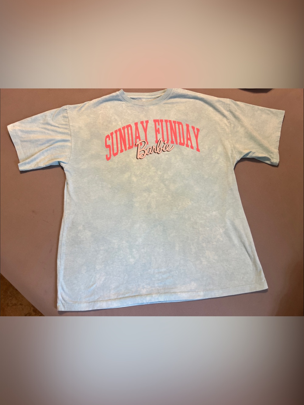 Barbie Light Blue Tee with Pink 'Sunday Funday' Graphic